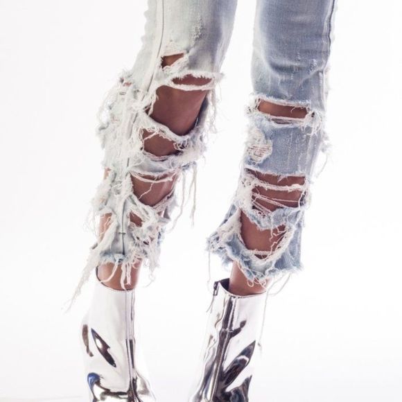 Edwin Brittany Destroyed Jeans 27 Ripped Edgy - Picture 4 of 16